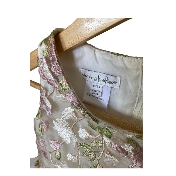 Chasing Fireflies Cascading Embroidered Flowers Dress - Size 4 - Picture 6 of 7